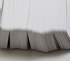 pack of white business cards, letterheads, printed materials