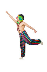 Funny clown isolated on the white background