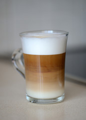 Coffee latte in glass