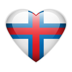 Obraz premium Faroe Islands flag button.