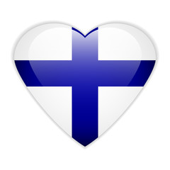 Fototapeta premium Finland flag button.