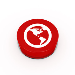 3d World Web Button - isolated 