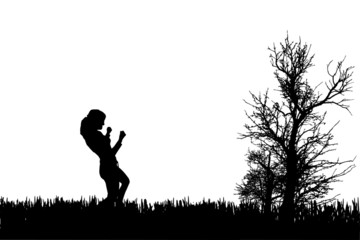 Vector silhouette of a woman.