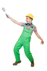 Funny painter isolated on white