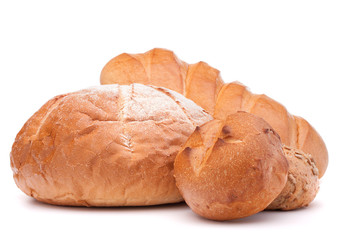 fresh bread isolated on white background cutout