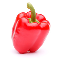 Red sweet bell pepper isolated on white background cutout