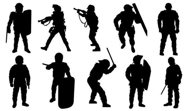 police silhouettes
