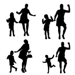 Vector silhouette of family.