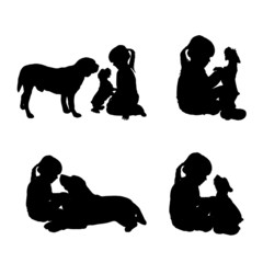Vector silhouette of child.