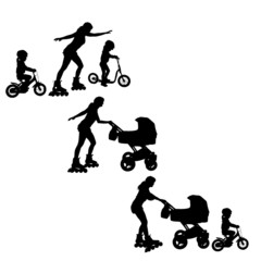 Vector silhouette of family.