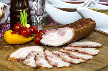 smoked meat on the table in a restaurant