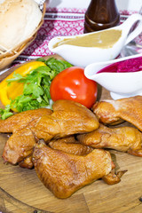 chicken wings on the table in a restaurant