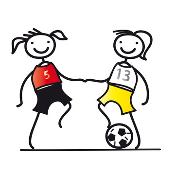 Fußball Mädchen - in den Deutschlandfarben