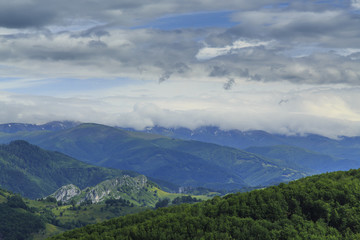 Fototapeta na wymiar Beautiful mountain scenery in the Alps in summer