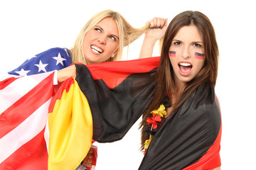 Fußballfans aus USA und Deutschland streiten sich