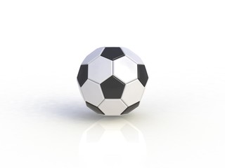 Glossy soccer ball on a white background