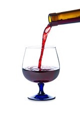Red wine pouring
