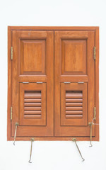 Window wood on white background