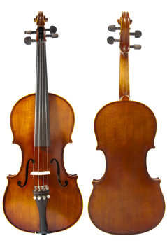 Two violins on white background