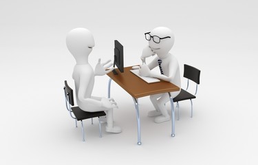 Fototapeta premium Businessman listening to customer