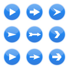 Blue arrows, vector illustration