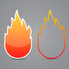 Fire buttons, vector illustration