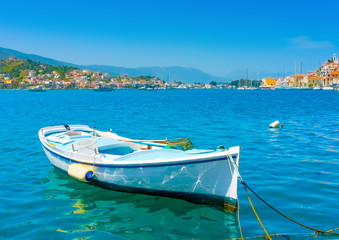 Obraz premium Beatiful Greek fishing boat at Poros island in Greece