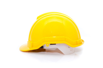 Yellow safety helmet isolate on white background