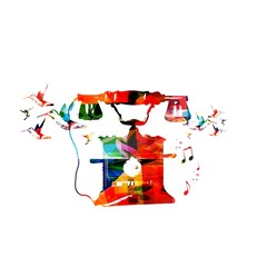 Fototapeta premium Colorful vintage telephone design