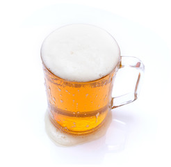 Isolated beer in glass mug