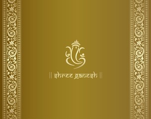 Ganesha, Hindu wedding card, royal Rajasthan, India