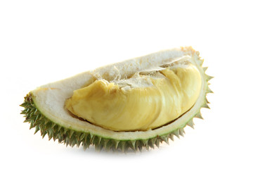 peeled durian isolated.