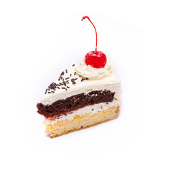 Piece of cake in white background