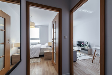 Small, modern interior design room