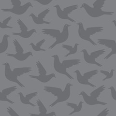 Birds silhouette, seamless pattern
