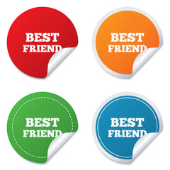 Best friend sign icon. Award symbol.