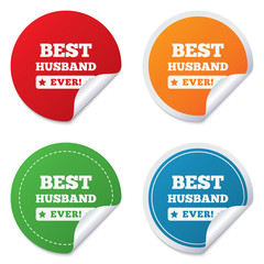 Best husband ever sign icon. Award symbol.