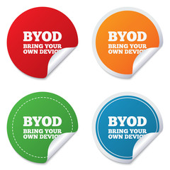 BYOD sign icon. Bring your own device symbol.