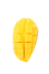 Fresh ripe mango to slice of isolated.
