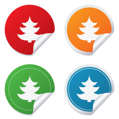 Christmas tree sign icon. Holidays button.