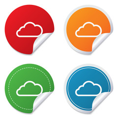 Cloud sign icon. Data storage symbol.