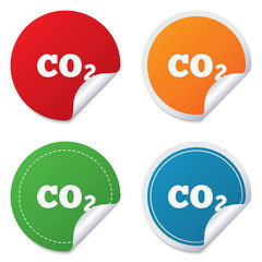 CO2 carbon dioxide formula sign icon. Chemistry