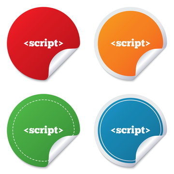 Script sign icon. Javascript code symbol.