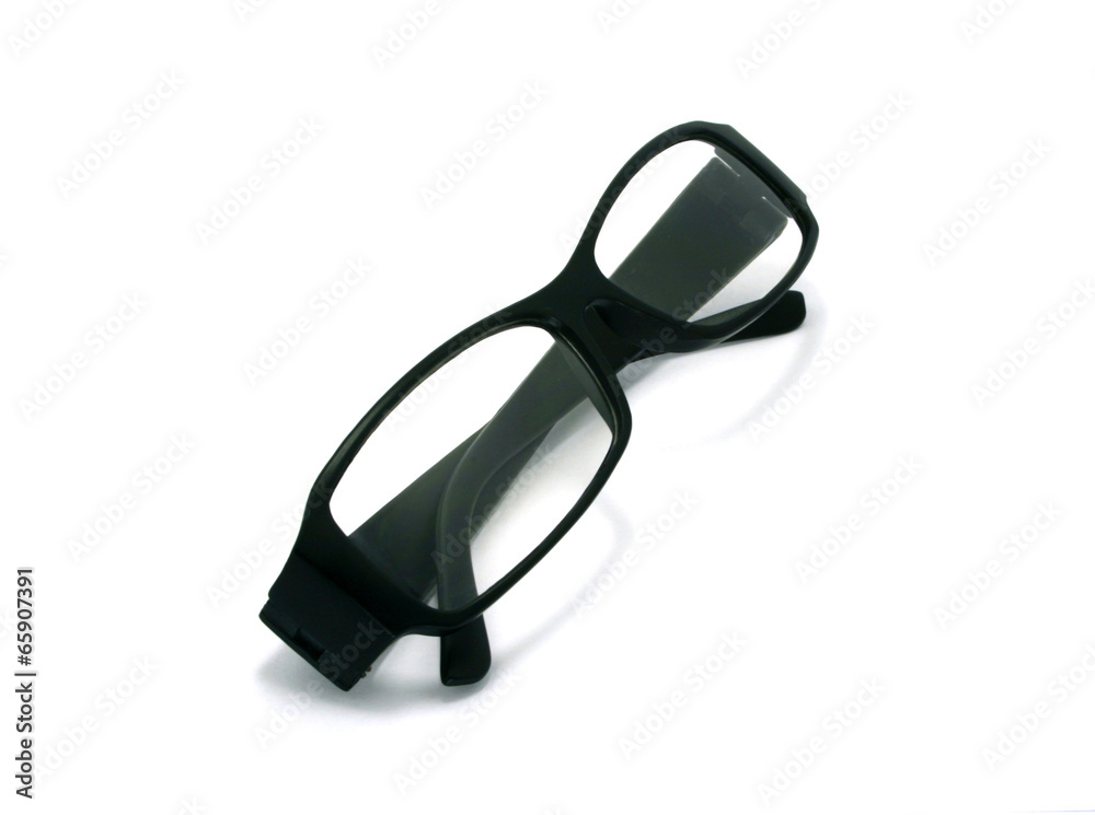 Poster black glasses isolated on a white background