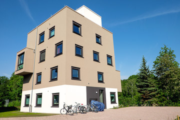 Modern brown apartment house