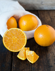 Oranges cut
