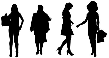 Vector silhouette of women.