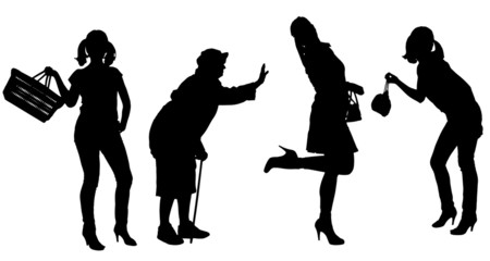 Vector silhouette of women.