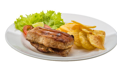 Grilled pork with potato