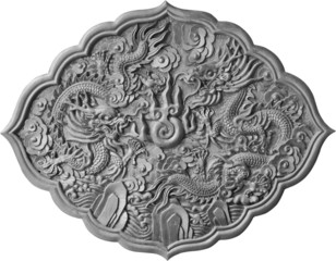 Silver dragon carved
